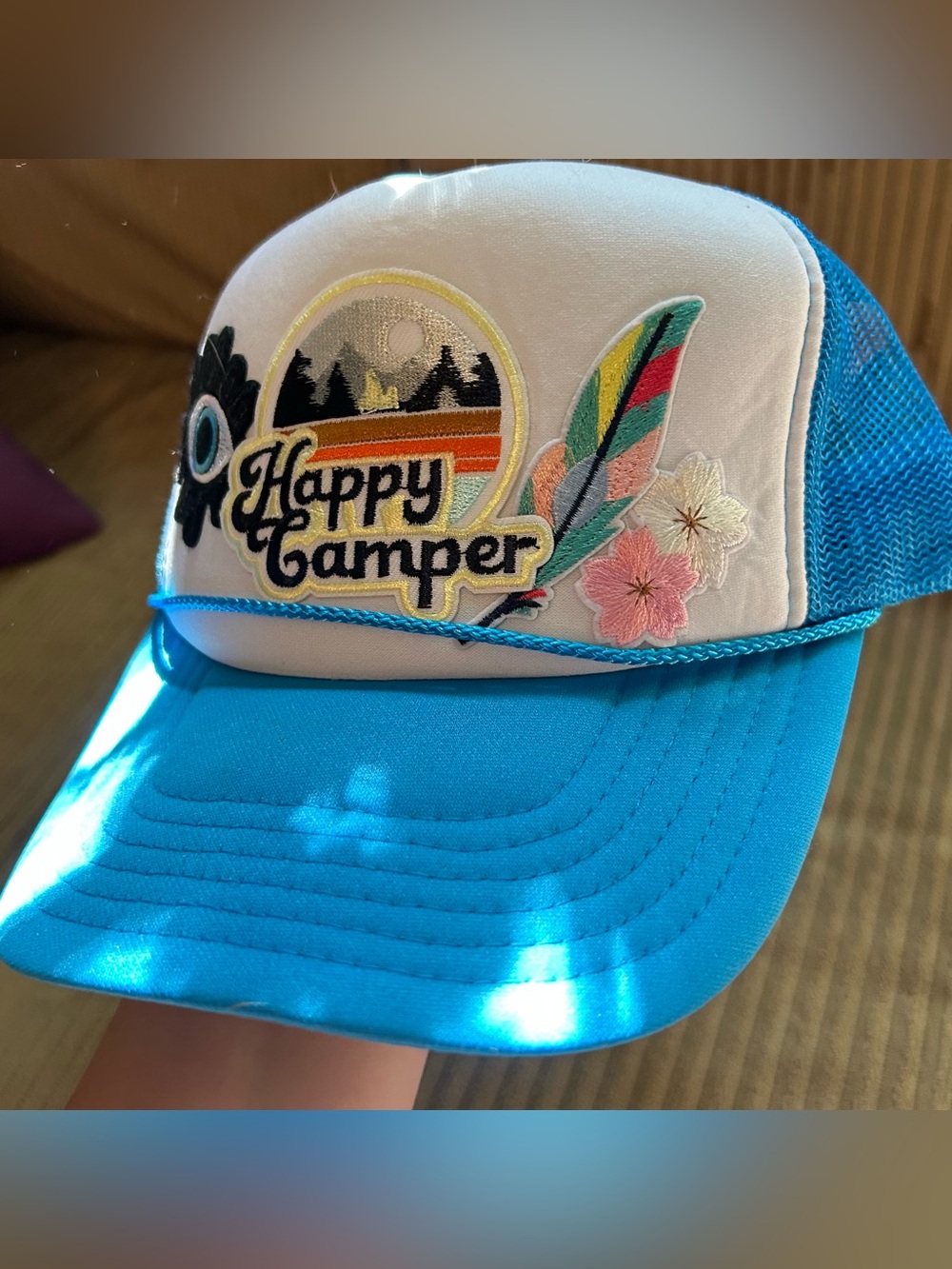 Happy Camper Patch Patchwork Trucker Hat by Otto